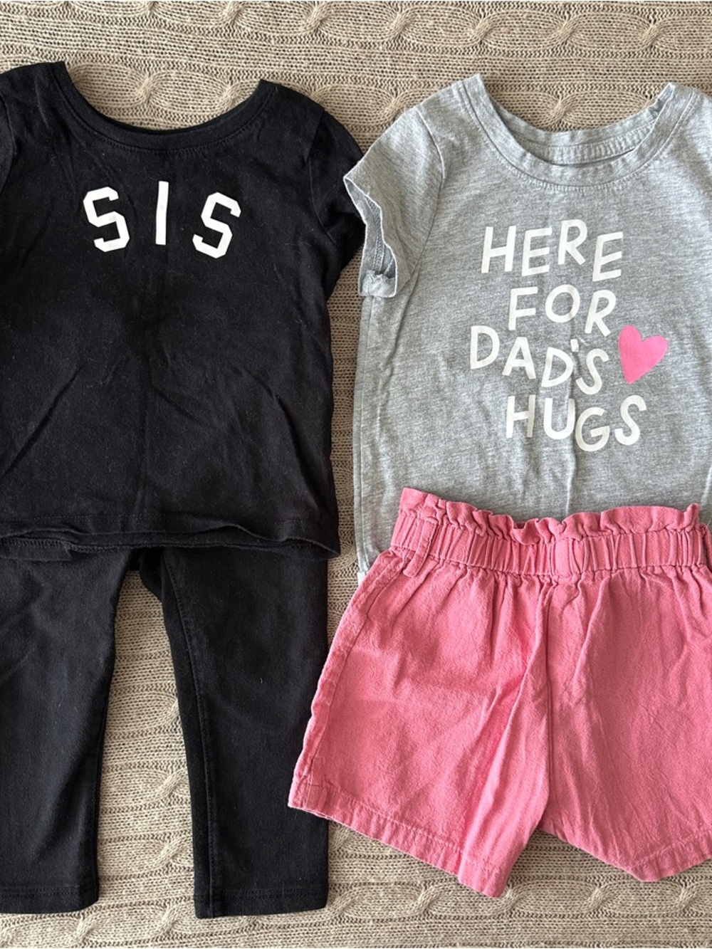 EUC Cat & Jack/Children’s Place 4pc Mix’n’Match Bundle: Black & Pink, 12-18 Mo